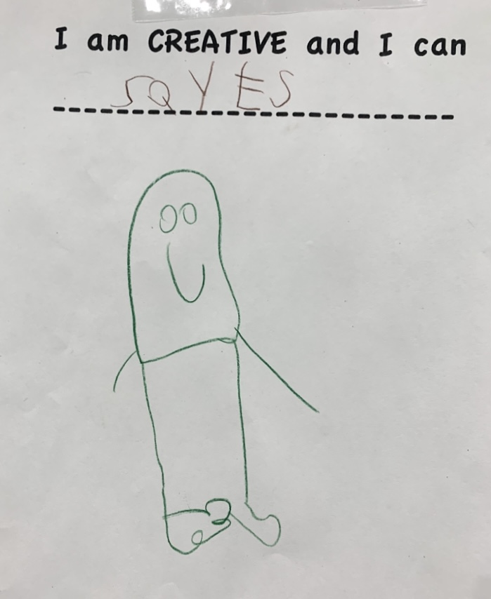 Creative drawing by child