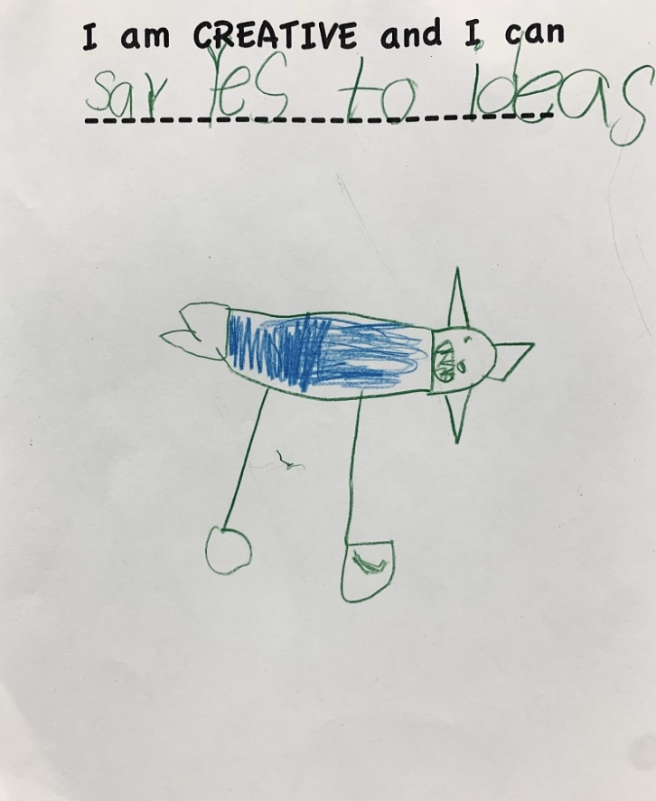 Creative drawing by child