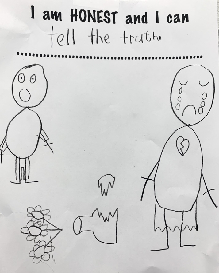 Creative drawing by child