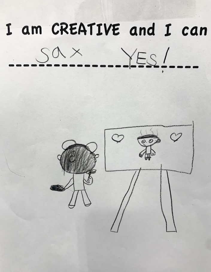 Creative drawing by child