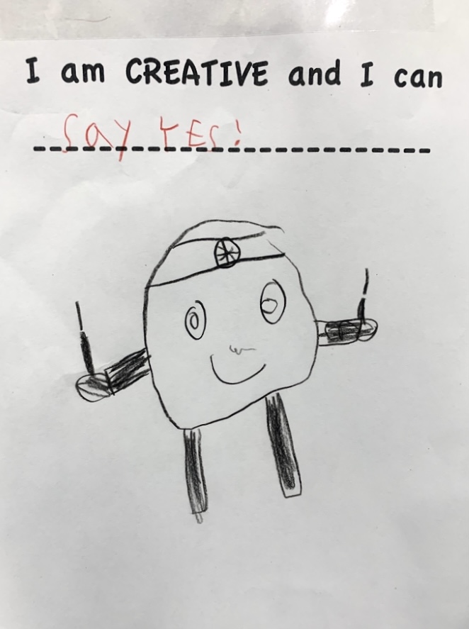 Creative drawing by child