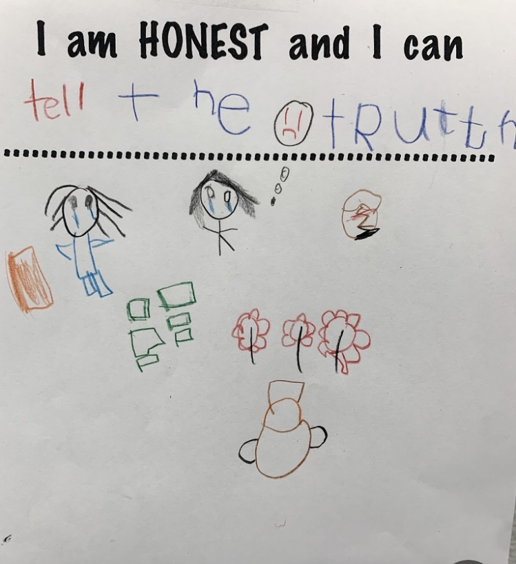 Creative drawing by child