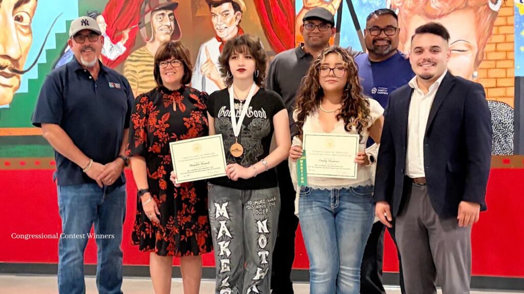 A group of congressional contest winners with Arts for Learning, Santa Cruz
