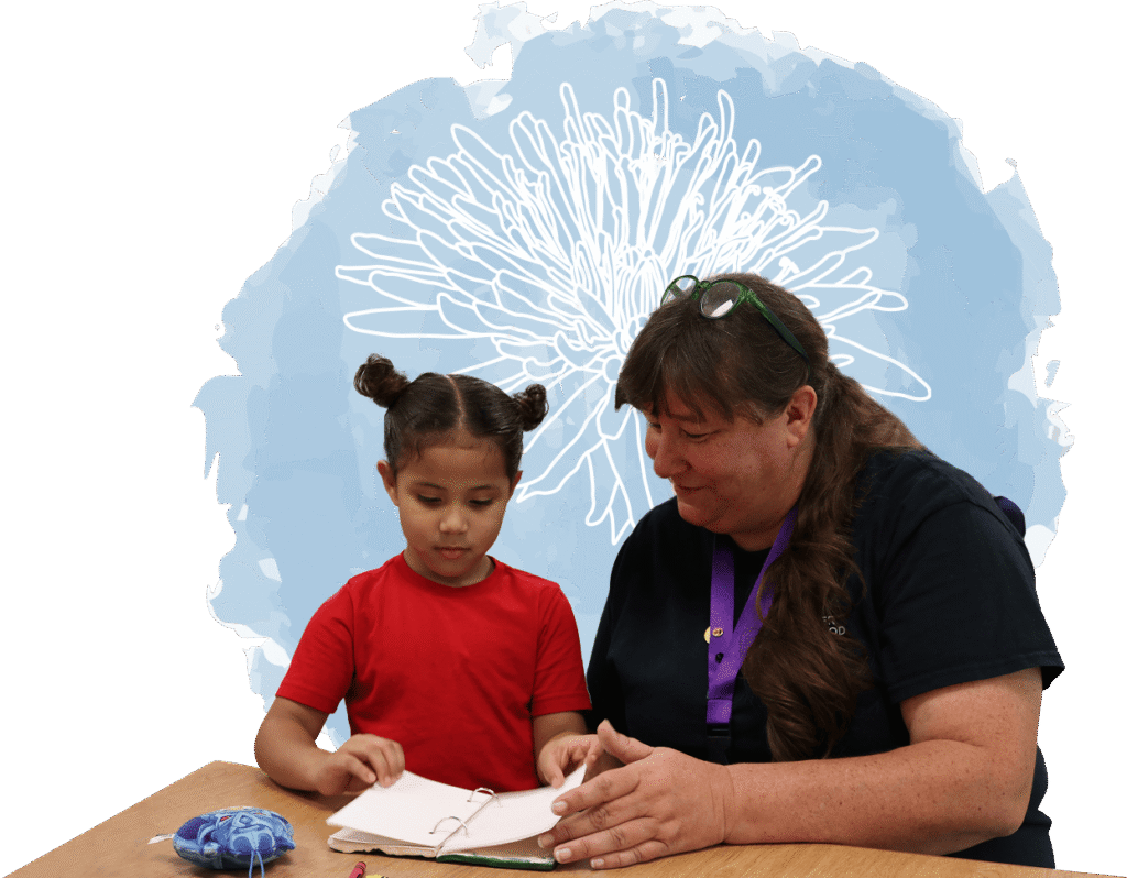 Teacher with a student